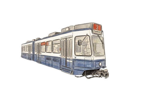 Tram Lyriq qui arrive en gare